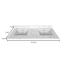 Load image into Gallery viewer, Stock Top 2 CM Carrara White 60.5 Double In W x 22 In D - Bathroom Vanities Outlet