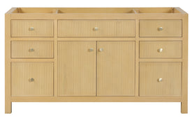 Bristol 59.5 in. Single Sink All Wood Vanity in Natural White Ash - Cabinet Only