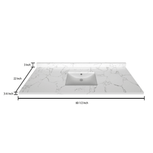 Load image into Gallery viewer, Stock Top 2 CM Carrara White 60.5 Single In W x 22 In D - Bathroom Vanities Outlet