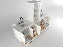 Load image into Gallery viewer, Windsor 96 inch All Wood Vanity in White - Cabinet Only - Bathroom Vanities Outlet