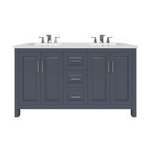 Load image into Gallery viewer, Kennesaw 59.5 inch Double Bathroom Vanity in Charcoal- Cabinet Only - Bathroom Vanities Outlet
