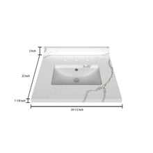 Load image into Gallery viewer, Stock Top 3 CM Calacatta White Quartz 24.5 In W x 22 In D - Bathroom Vanities Outlet