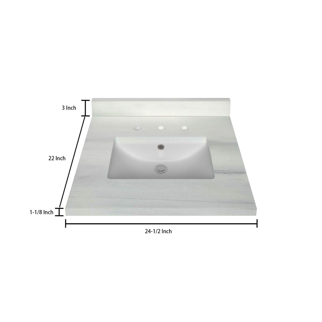 Stock Top 3 CM Woodgrain 24.5 In W x 22 In D - Bathroom Vanities Outlet