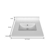 Load image into Gallery viewer, Stock Top 2 CM Pure White 24.5 In W x 22 In D - Bathroom Vanities Outlet