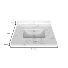 Load image into Gallery viewer, Stock Top 2 CM Carrara White 30.5 In W x 22 In D - Bathroom Vanities Outlet