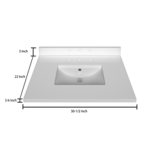 Load image into Gallery viewer, Stock Top 2 CM Pure White 30.5 In W x 22 In D - Bathroom Vanities Outlet