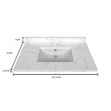 Load image into Gallery viewer, Stock Top 2 CM Carrara White 36.5 In W x 22 In D - Bathroom Vanities Outlet