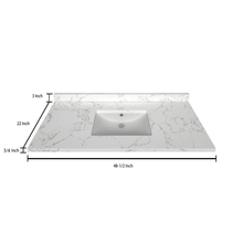 Load image into Gallery viewer, Stock Top 2 CM Carrara White 48.5 In W x 22 In D - Bathroom Vanities Outlet