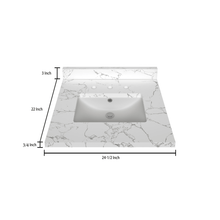 Load image into Gallery viewer, Stock Top 2 CM Carrara White 24.5 In W x 22 In D - Bathroom Vanities Outlet