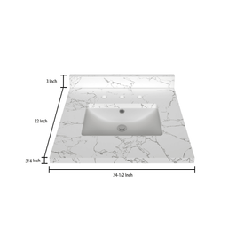 Stock Top 2 CM Carrara White 24.5 In W x 22 In D - Bathroom Vanities Outlet
