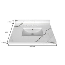Load image into Gallery viewer, Stock Top 3 CM Calacatta White Quartz 30.5 In W x 22 In D - Bathroom Vanities Outlet