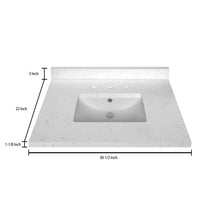 Load image into Gallery viewer, Stock Top 3 CM Carrara White Quartz 30.5 In W x 22 In D - Bathroom Vanities Outlet