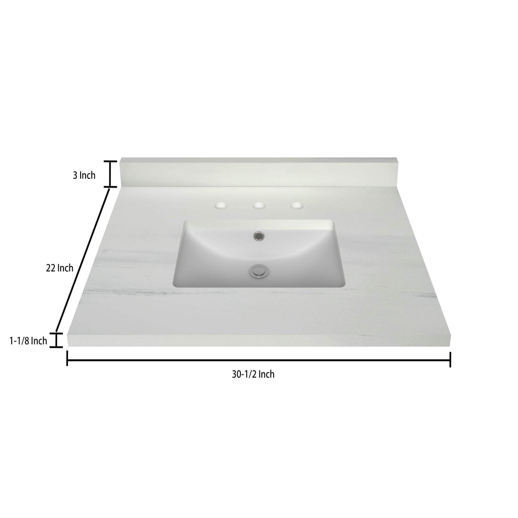Stock Top 3 CM Woodgrain 30.5 In W x 22 In D - Bathroom Vanities Outlet