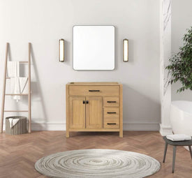 London 35.5 Inch- Single Bathroom Vanity in Desert Oak - Bathroom Vanities Outlet
