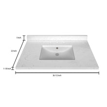 Load image into Gallery viewer, Stock Top 3 CM Carrara White Quartz 36.5 In W x 22 In D - Bathroom Vanities Outlet