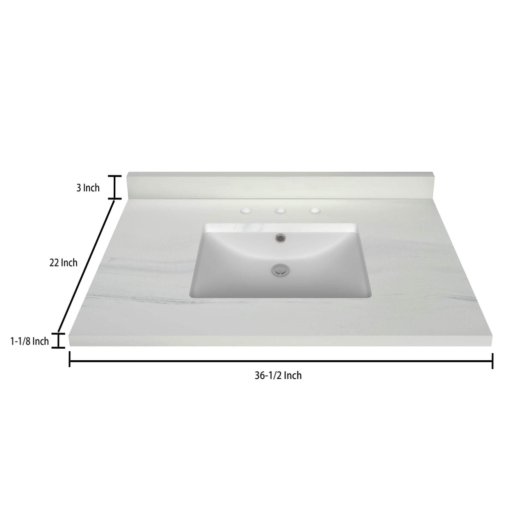 Stock Top 3 CM Woodgrain 36.5 In W x 22 In D - Bathroom Vanities Outlet