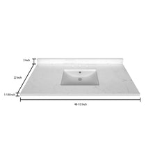 Load image into Gallery viewer, Stock Top 3 CM Carrara White Quartz 48.5 In W x 22 In D - Bathroom Vanities Outlet