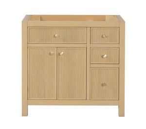 Bristol 35.5 in. All Wood Vanity in Natural White Ash - Cabinet Only