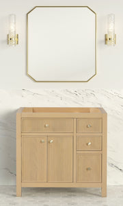 Bristol 35.5 in. All Wood Vanity in Natural White Ash - Cabinet Only
