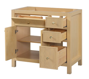 Bristol 35.5 in. All Wood Vanity in Natural White Ash - Cabinet Only