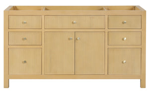 Bristol 59.5 in. Single Sink All Wood Vanity in Natural White Ash - Cabinet Only
