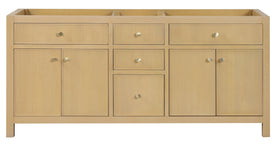 Bristol 71.5 in. Double Sink All Wood Vanity in Natural White Ash - Cabinet Only