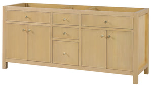 Bristol 71.5 in. Double Sink All Wood Vanity in Natural White Ash - Cabinet Only