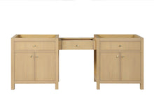 Load image into Gallery viewer, Bristol 84 in. (Make Up Bridge) All Wood Vanity in Natural White Ash - Cabinet Only