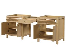Bristol 84 in. (Make Up Bridge) All Wood Vanity in Natural White Ash - Cabinet Only