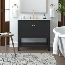 Load image into Gallery viewer, Nearmé Dallas 35.5 Inch Bathroom Vanity in Black- Cabinet Only - Bathroom Vanities Outlet