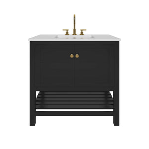 Nearmé Dallas 35.5 Inch Bathroom Vanity in Black- Cabinet Only - Bathroom Vanities Outlet