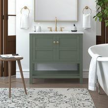 Load image into Gallery viewer, Nearmé Dallas 35.5 Inch Bathroom Vanity in Sage- Cabinet Only - Bathroom Vanities Outlet