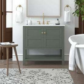 Nearmé Dallas 35.5 Inch Bathroom Vanity in Sage- Cabinet Only - Bathroom Vanities Outlet