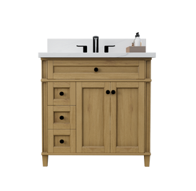 Kensington 36 Left Drawer Bath Vanity Solid Wood Oak Renovate for Less Atlanta Roswell Marietta Norcross