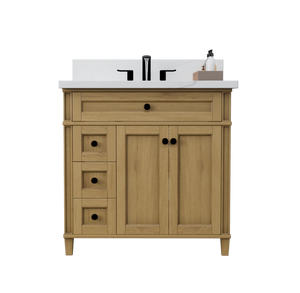 Kensington 36 Left Drawer Bath Vanity Solid Wood Oak Renovate for Less Atlanta Roswell Marietta Norcross