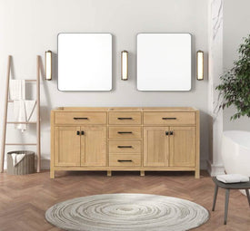 London 71.5 Inch- Double Bathroom Vanity in Desert Oak - Bathroom Vanities Outlet