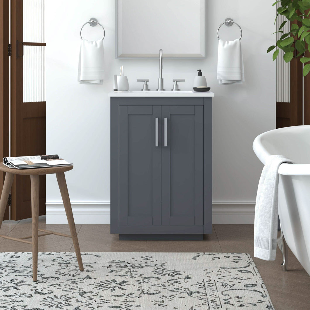 Nearmé Miami 23.5 Inch Bathroom Vanity in Grey- Cabinet Only - Bathroom Vanities Outlet