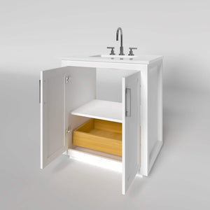 Nearmé Miami 29.5 Inch Bathroom Vanity in White- Cabinet Only - Bathroom Vanities Outlet