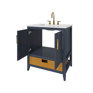 Nearmé New York 29.5 Inch Bathroom Vanity in Blue- Cabinet Only - Bathroom Vanities Outlet