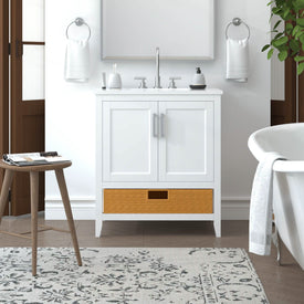 Nearmé New York 29.5 Inch Bathroom Vanity in White- Cabinet Only - Bathroom Vanities Outlet