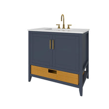 Load image into Gallery viewer, Nearmé New York 35.5 Inch Bathroom Vanity in Blue- Cabinet Only - Bathroom Vanities Outlet