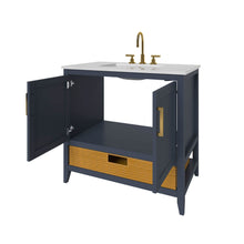 Load image into Gallery viewer, Nearmé New York 35.5 Inch Bathroom Vanity in Blue- Cabinet Only - Bathroom Vanities Outlet