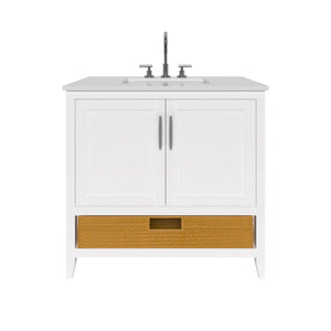 Nearmé New York 35.5 Inch Bathroom Vanity in White- Cabinet Only - Bathroom Vanities Outlet