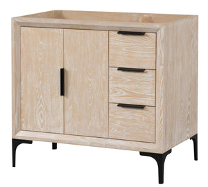 Oxford 35.5 Inch Bathroom Vanity in Whitewashed Ash