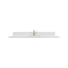 Load image into Gallery viewer, Renovate for Less Atlanta 60" Single Top, Single-Hole, 3 CM White Zeus Silestone w/ Backsplash &amp; Sink