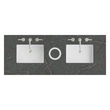Load image into Gallery viewer, Renovate for Less Atlanta 60" Double Top, 3 CM Parisien Bleu Silestone w/ Sink &amp; FreePower Wireless Charger