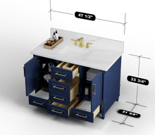 Load image into Gallery viewer, Atlanta 47.5 inch Single or Double Bathroom Vanity- Cabinet Only - Bathroom Vanities Outlet