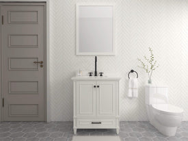 Windsor 29.5 in All Wood Vanity in Bright White - Cabinet Only - Bathroom Vanities Outlet