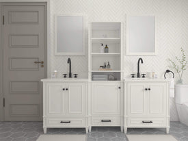 Windsor 84 in All Wood Vanity in White - Cabinet Only - Bathroom Vanities Outlet