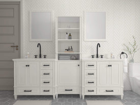 Windsor 96 inch All Wood Vanity in White - Cabinet Only - Bathroom Vanities Outlet